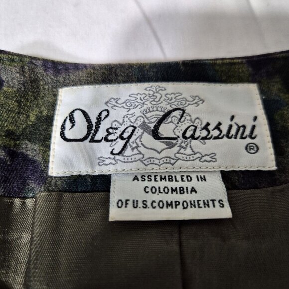 Oleg Cassini Women's Blazer Size 6 Floral Green Purple Lined Vintage (48) - Picture 6 of 9